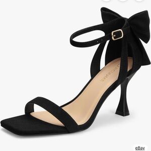 Elegant Black Bow Tie Heels